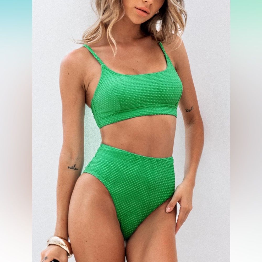 Cupshe Green Textured Bikini - Size Large